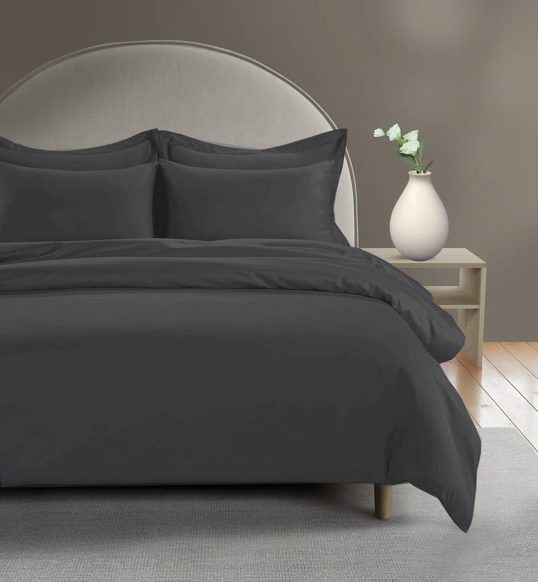 800 thread Count Egyptian Cotton Grand Splendour LUXE Duvet Cover - Sateen Graphite Grey