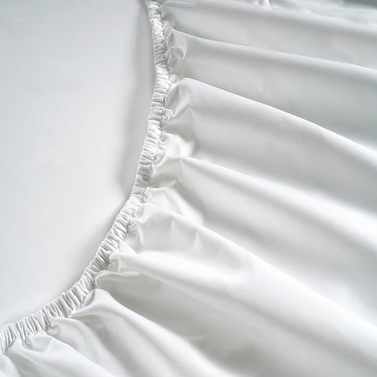 Percale Grand Splendour 100% Long Staple Cotton Fitted Sheet - Brilliant White