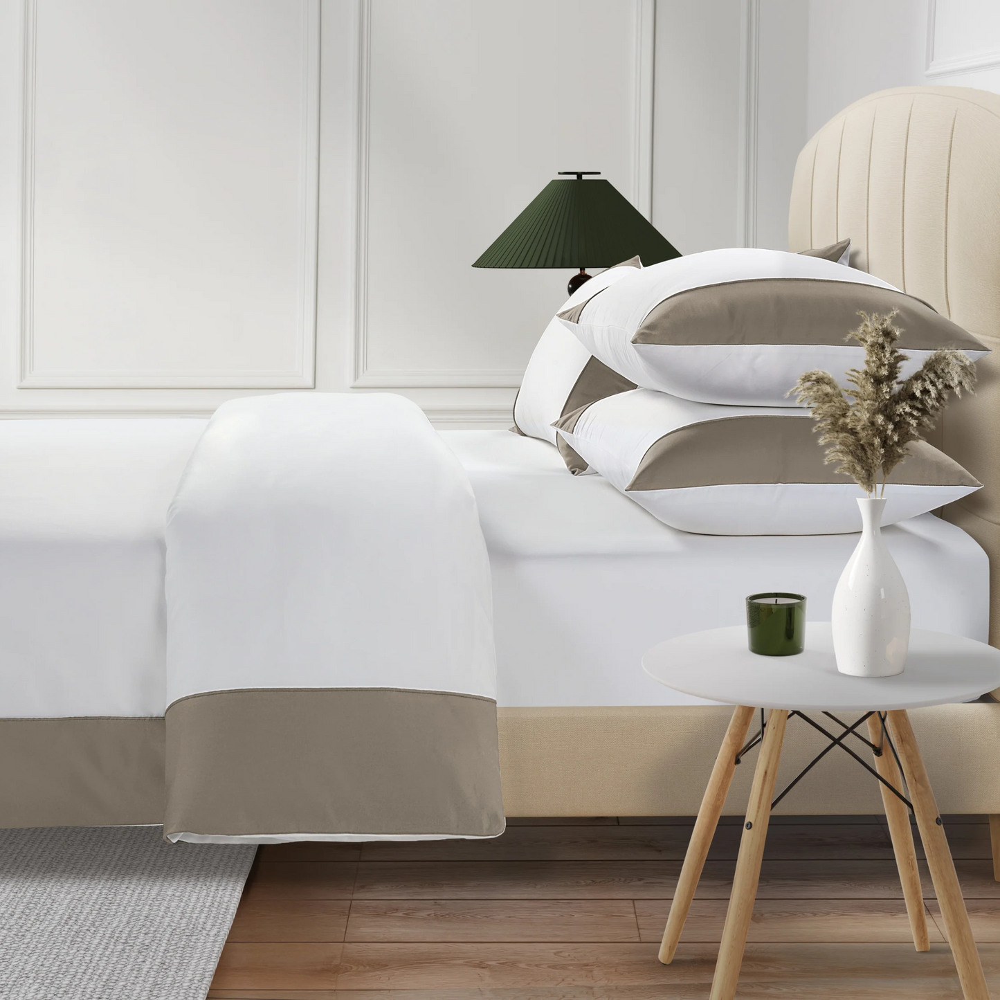 800 Thread Count Egyptian Cotton Harrogate Lux Buttery Smooth Duvet Cover - Simply Taupe