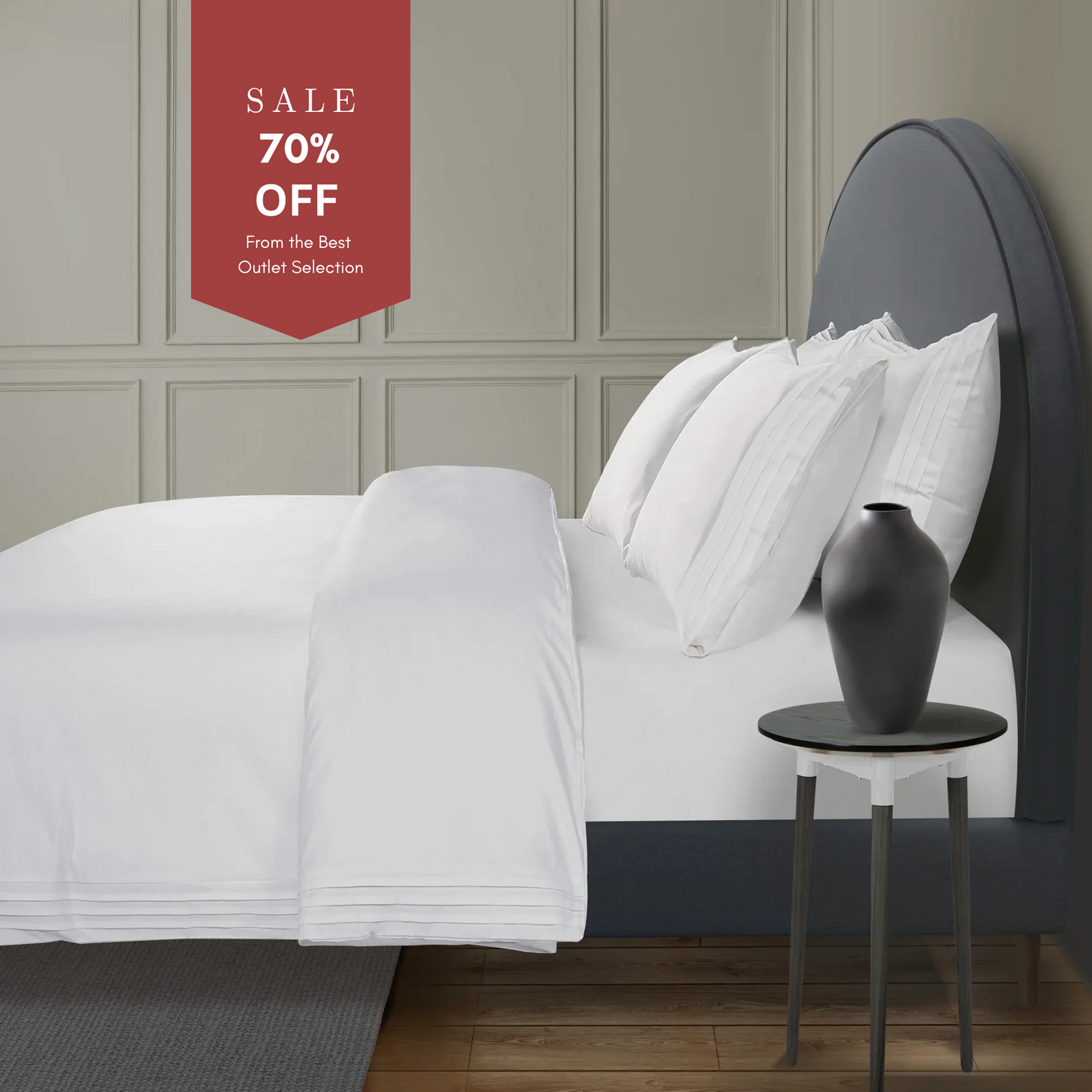 800 Thread Count Egyptian Cotton Regalwood Lux Buttery Smooth Duvet Cover - Brilliant White (OS)