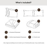 800 Thread Count Egyptian Cotton Heiress Bedding Set - White and Navy Peony