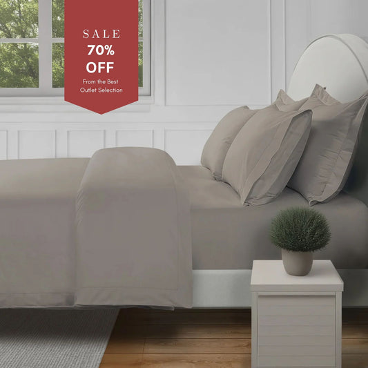 300 Thread Count Brookshire Percale Duvet Cover - Simply Taupe