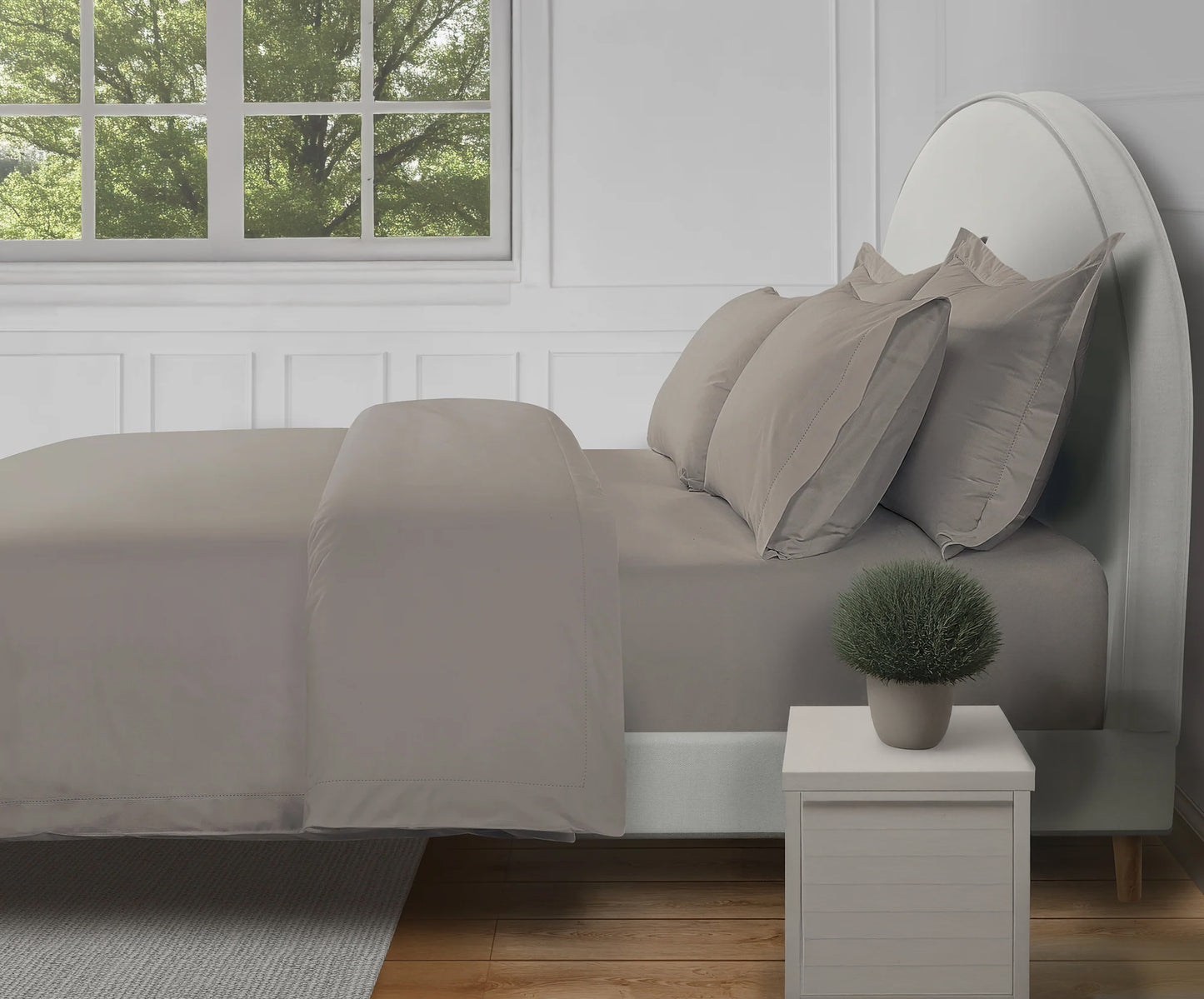 300 Thread Count Brookshire Percale  Duvet Cover - Simply Taupe