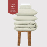 300 Thread Count Celeste Alfalfa with White Bedding Set