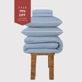 300 Thread Count Celeste Quiet Harbour with White Bedding Set