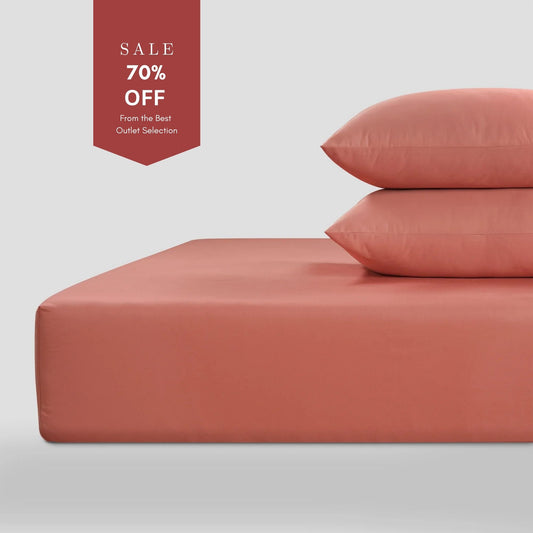 300 Thread Count Peaceful Empress Percale Fitted Sheet - Terra Cotta