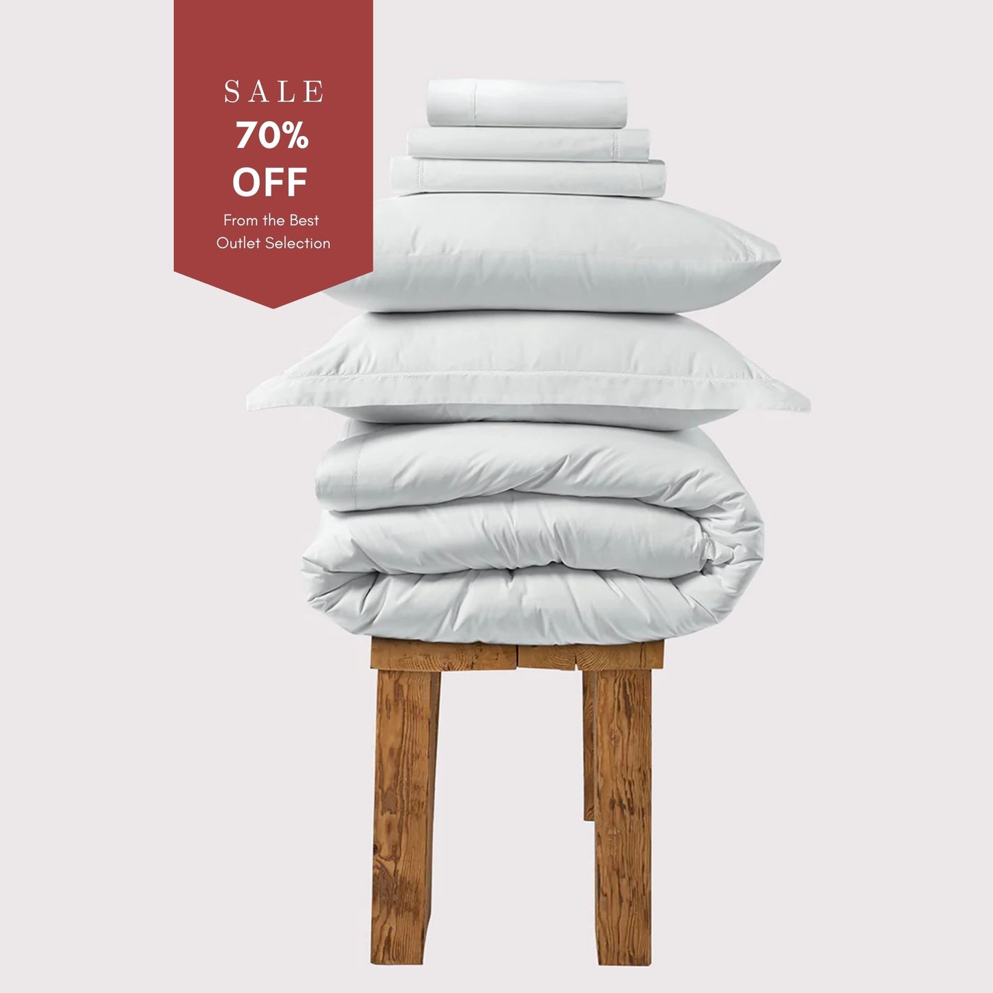 300 Thread Count Percale Brookshire Bedding Set - Brilliant White