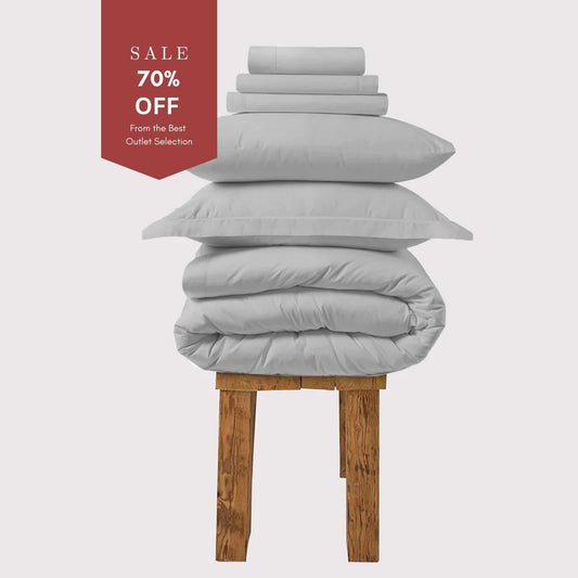 300 Thread Count Percale Brookshire Bedding Set - Silver Dove Grey