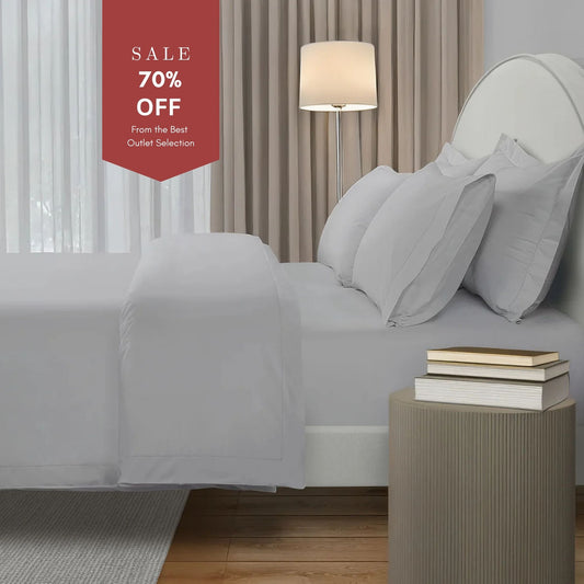 300 Thread Count Percale Brookshire Duvet Cover - Silver Dove Grey