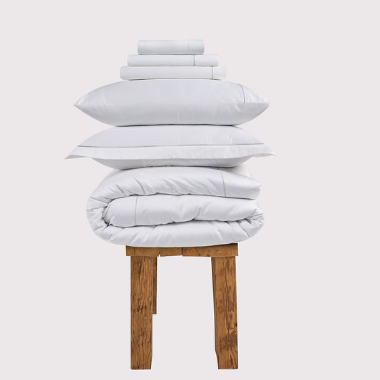 300 Thread Count Percale Oakwood Bedding Set - Silver Dove Grey