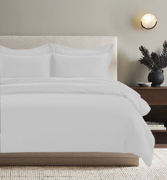 All Season Egyptian Giza Duvet Cover - Brilliant White