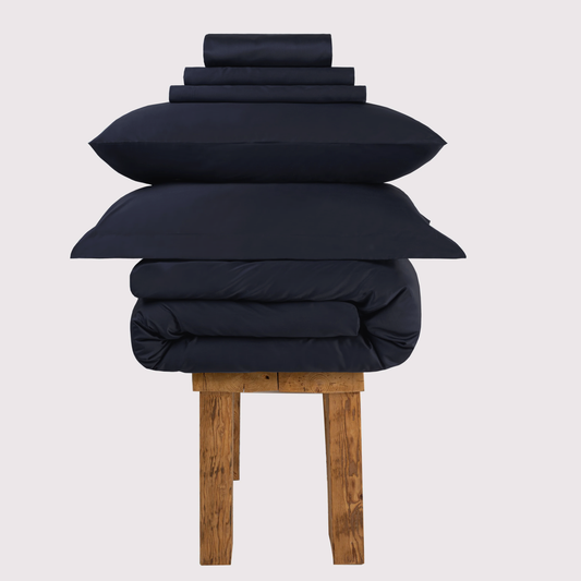 All Season Egyptian Giza Bedding Set - Navy