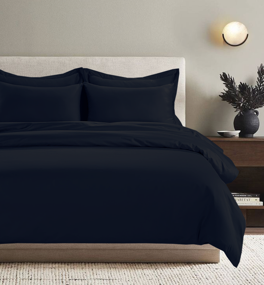 All Season Egyptian Giza Duvet Cover - Navy