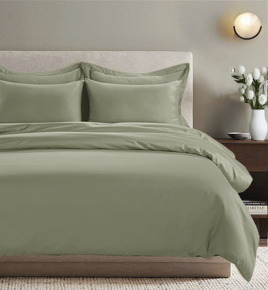 All Season Egyptian Giza Duvet Cover - Sage