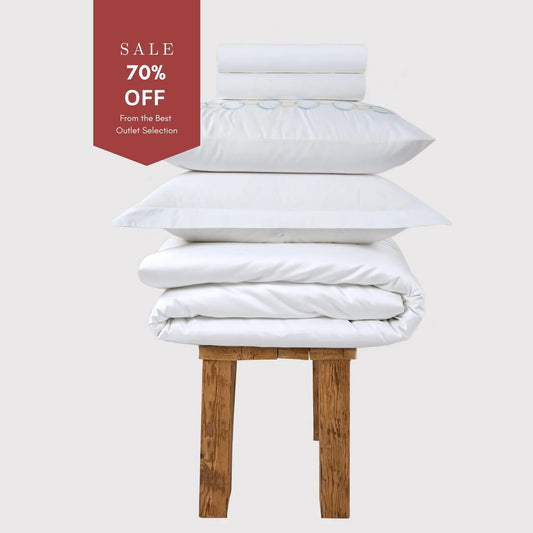 800 Thread Count Egyptian Cotton Benedict Bedding Set - White and Light Blue