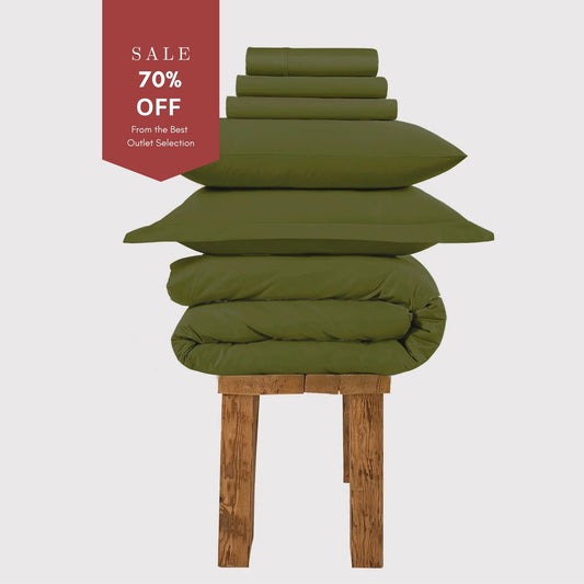 800 Thread Count Egyptian Cotton Grand Splendour Lux Buttery Smooth - Olive Green