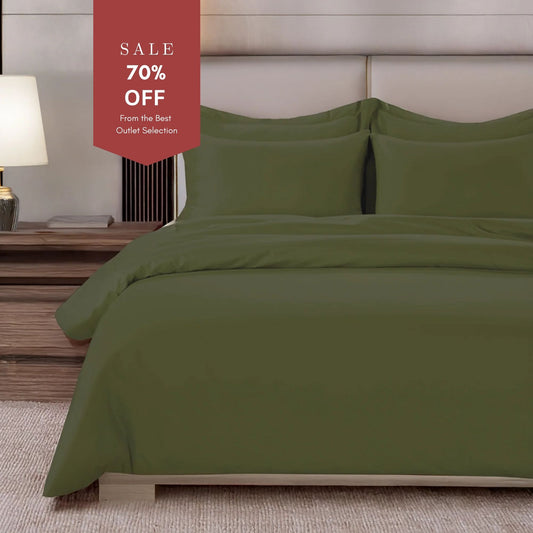 800 Thread Count Egyptian Cotton Grand Splendour Lux Buttery Smooth Duvet Cover - Olive Green