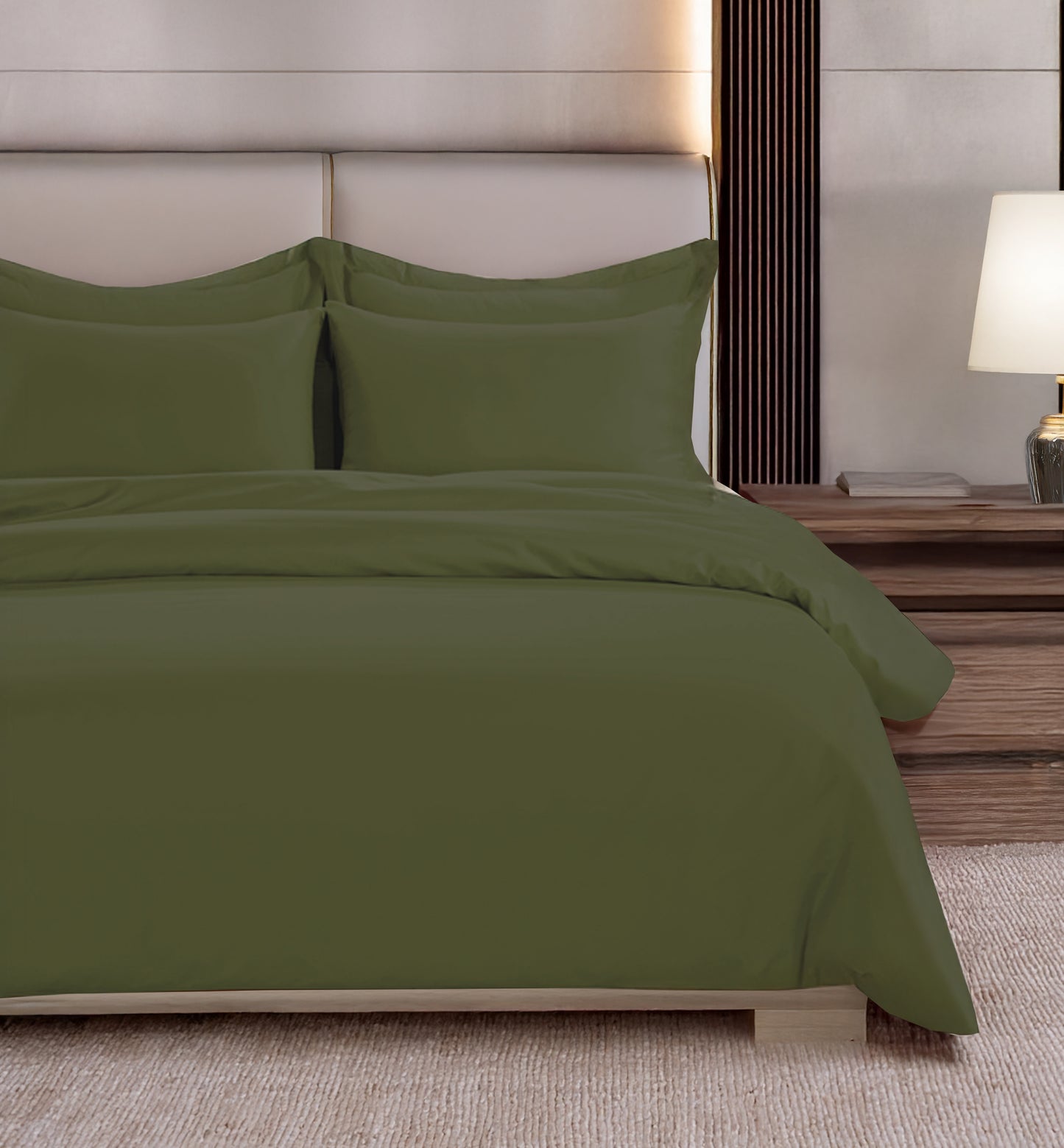 800 Thread Count Egyptian Cotton Grand Splendour Lux Buttery Smooth Duvet Cover - Olive Green