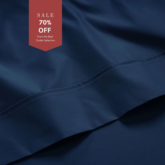 800 Thread Count Egyptian Cotton Grand Splendour Lux Flat Sheet - Navy Peony
