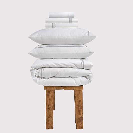 800 Thread Count Egyptian Cotton Royalton LUXE Bedding Set - Silver Dove Grey