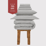 800 Thread Count Grand Splendour LUXE Bedding Set - Oyster Mushroom