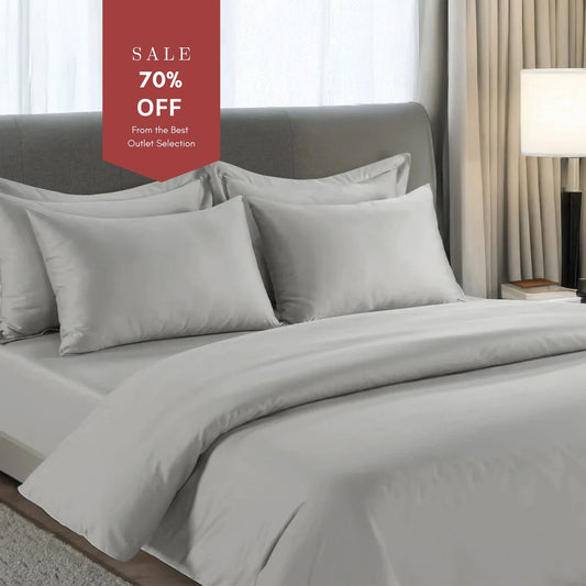 800 Thread Count Grand Splendour LUXE Duvet Cover - Sateen Oyster Mushroom