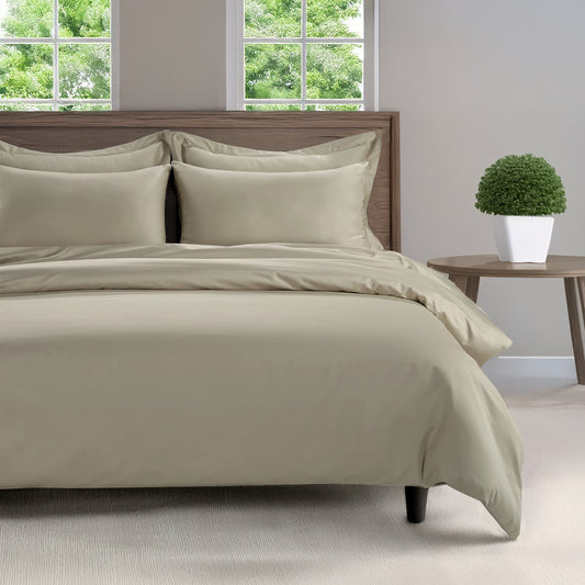 800 Thread Count Grand Splendour LUXE Duvet Cover - Sateen Oatmeal