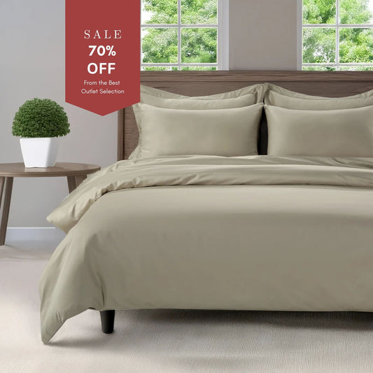 800 Thread Count Grand Splendour LUXE Duvet Cover - Sateen Oatmeal