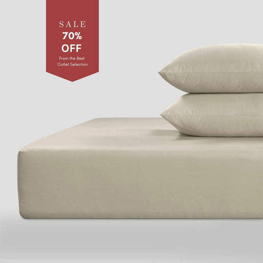 800 Thread Count Grand Splendour LUXE Fitted Sheet - Sateen Oatmeal