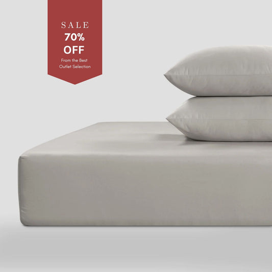 800 Thread Count Grand Splendour LUXE Fitted Sheet - Sateen Oyster Mushroom