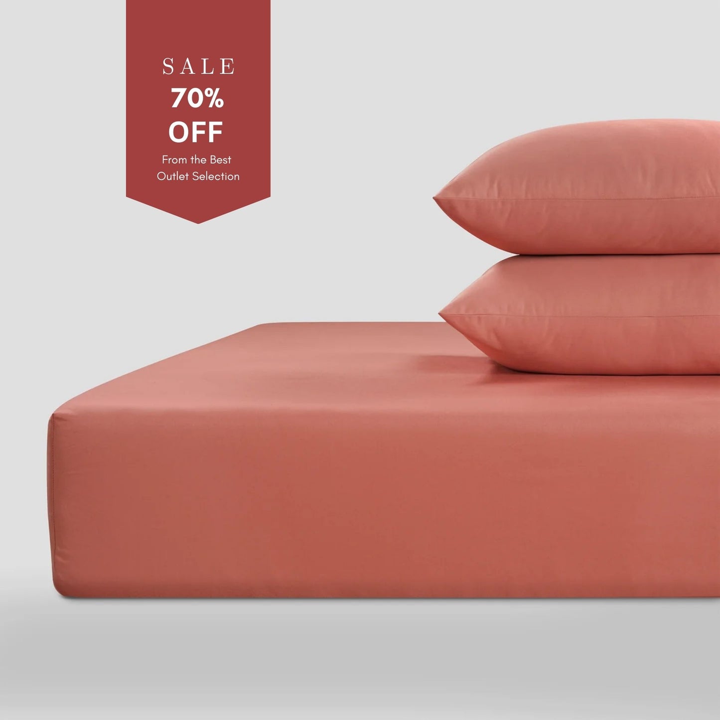 800 Thread Count Grand Splendour LUXE Fitted Sheet - Sateen Terra Cotta