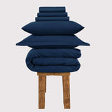 800 Thread Count Egyptian Cotton Grand Splendour Lux Buttery Smooth - Navy Peony Bedding Set