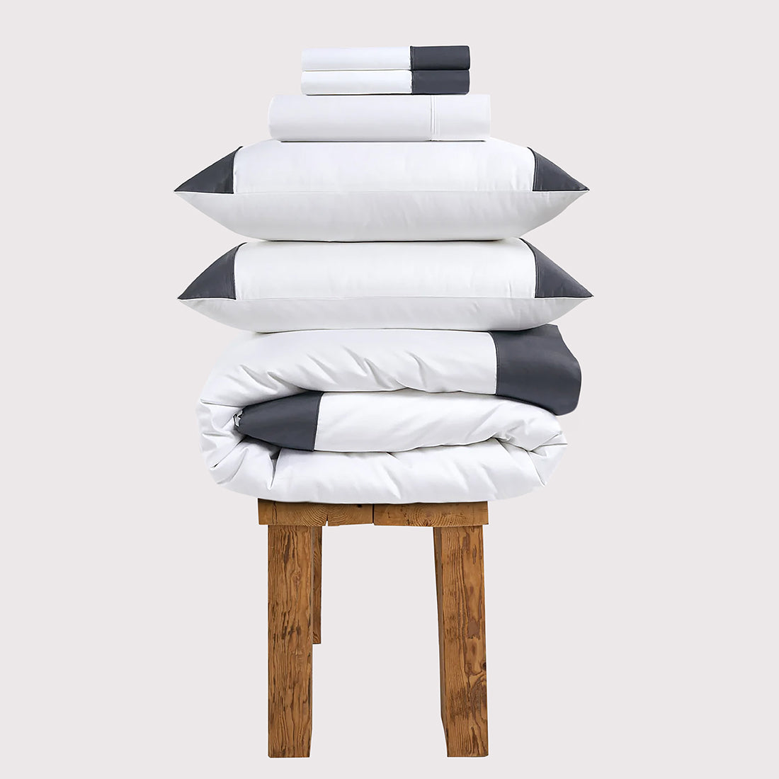 800 Thread Count Egyptian Cotton Harrogate Lux Buttery Smooth Duvet Cover - Graphite Grey Bedding Set