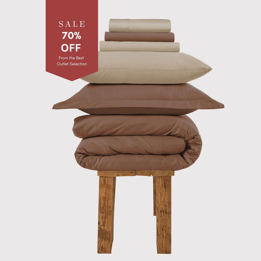 All Season Egyptian Giza Bedding Set - Mocha & Bone
