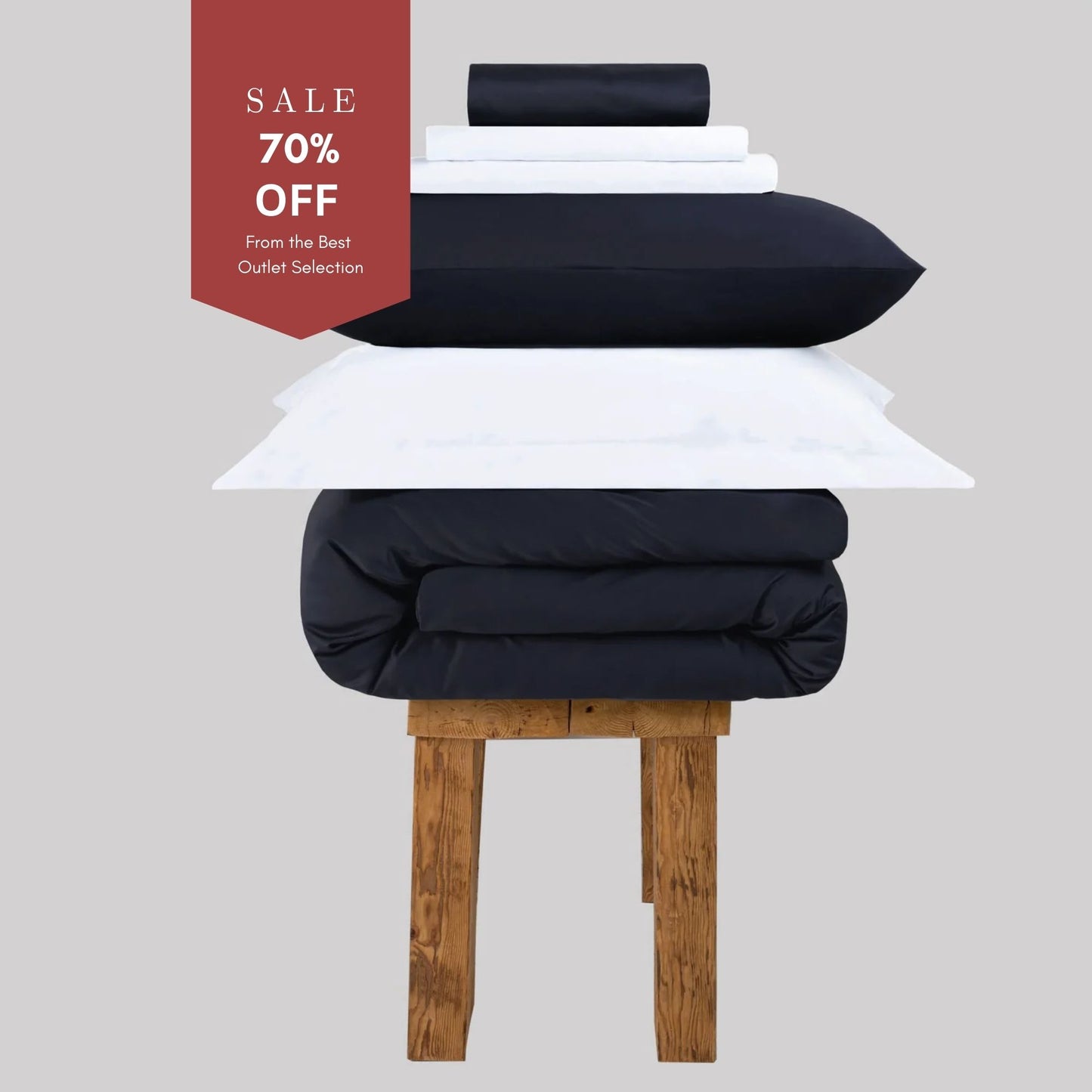 All Season Egyptian Giza Bedding Set - Navy & Brilliant White