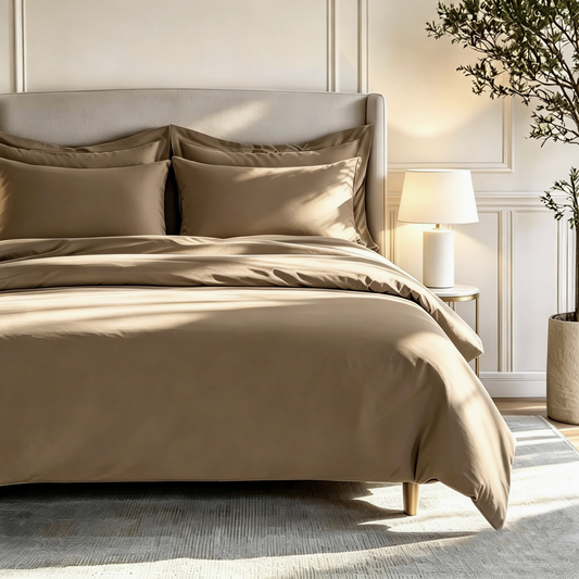 All Season 100% Egyptian Giza Duvet Cover - Latte