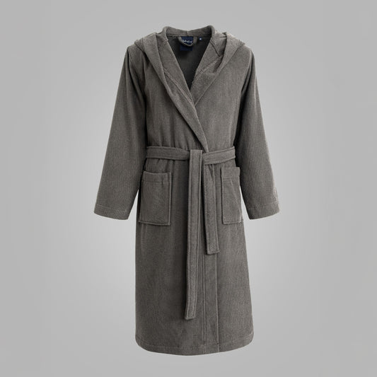 Ashford Hooded Bathrobe - Dark Grey
