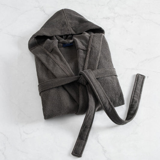 Ashford Hooded Bathrobe - Dark Grey