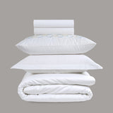 800 Thread Count Egyptian Cotton Benedict Bedding Set - White and Light Blue