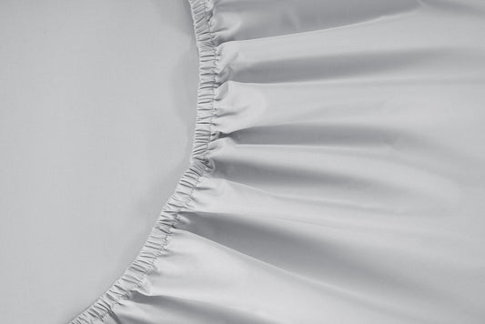 Brookshire Percale Fitted Sheet - Silver Dove Grey