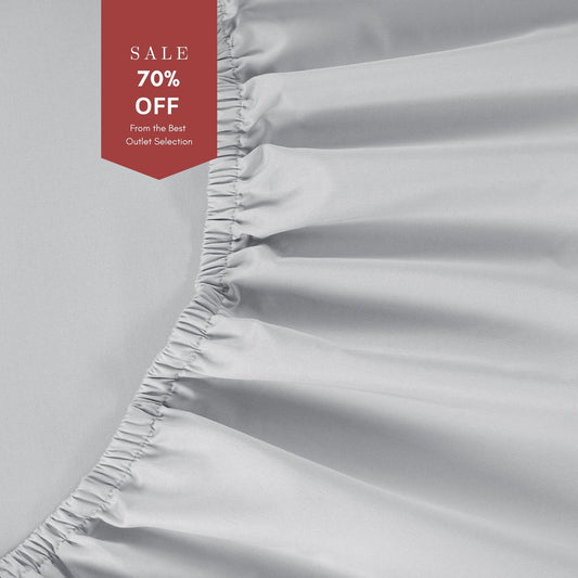 Brookshire Percale Fitted Sheet - Silver Dove Grey