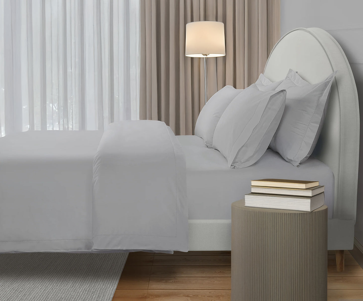 300 Thread Count Percale Brookshire Duvet Cover - Silver Dove Grey