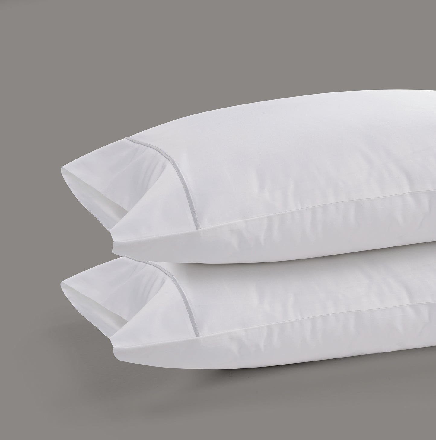 800 Thread Count Pair (2 Pillowcases) of Egyptian Cotton Cedarhurst Lux Buttery Smooth Pillowcases - Silver Dove Grey
