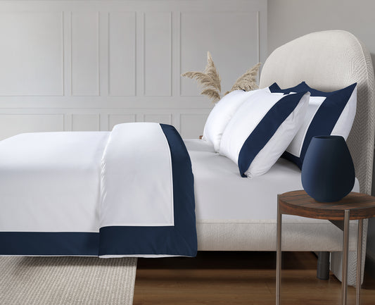 800 Thread Count Egyptian Cotton Windsor LUXE Bedding Set - Navy