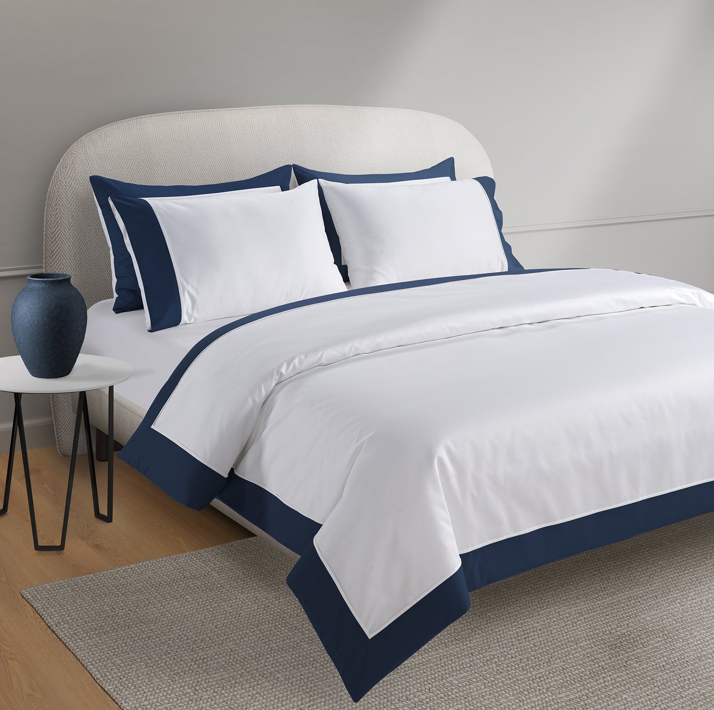 800 Thread Count Egyptian Cotton Windsor Lux Buttery Smooth Duvet Cover - Navy