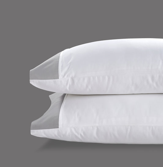 800 Thread Count Pair (2 Pillowcases) of Egyptian Cotton Windsor Lux Buttery Smooth Pillowcases - Silver Dove Grey