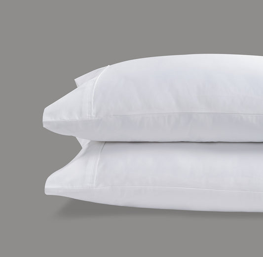 800 Thread Count Pair (2 Pillowcases) of Egyptian Cotton Windsor Lux Buttery Smooth Pillowcases - Brilliant White