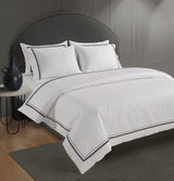 800 Thread Count Egyptian Cotton Royalton Lux Buttery Smooth Duvet Cover - Jet Black