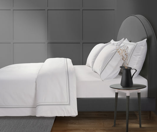 800 Thread Count Egyptian Cotton Royalton LUXE Bedding Set - Silver Dove Grey