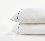 800 Thread Count Pair (2 Pillowcases) of Egyptian Cotton Duke of Bliss Lux Buttery Smooth Pillowcases - Navy Peony Accent